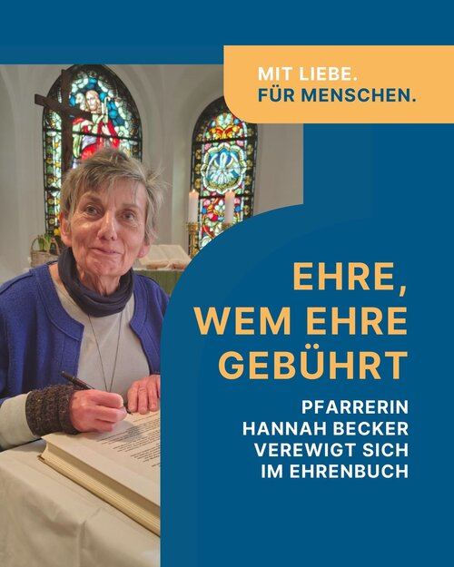 Im Rahmen der Werkandacht hat sich Pfarrerin i. R. Hannah Becker in dieser Woche ins Ehrenbuch des CECILIENSTIFTs...